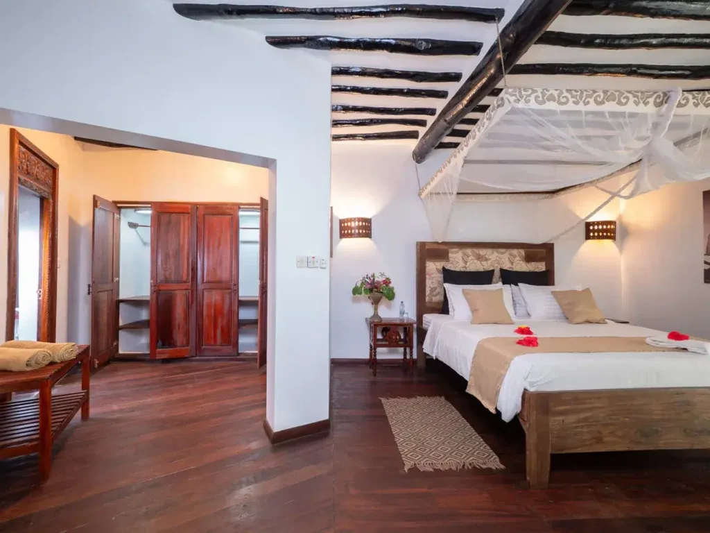 Spacious lounge area inside Anna of Zanzibar