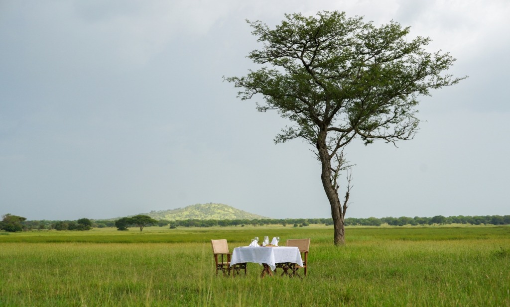 Elegant evening ambiance at Asanja Grumeti camp