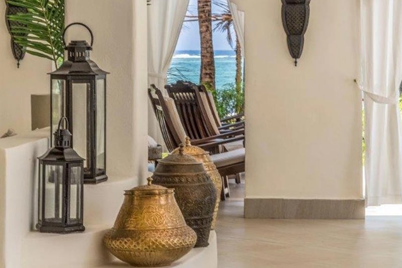 Luxurious interior of a villa at Baraza Resort with Swahili and Arabic design elements