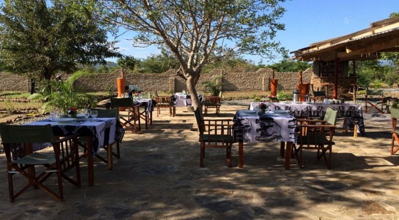 Relaxing garden setting at Camp Bastian Mikumi