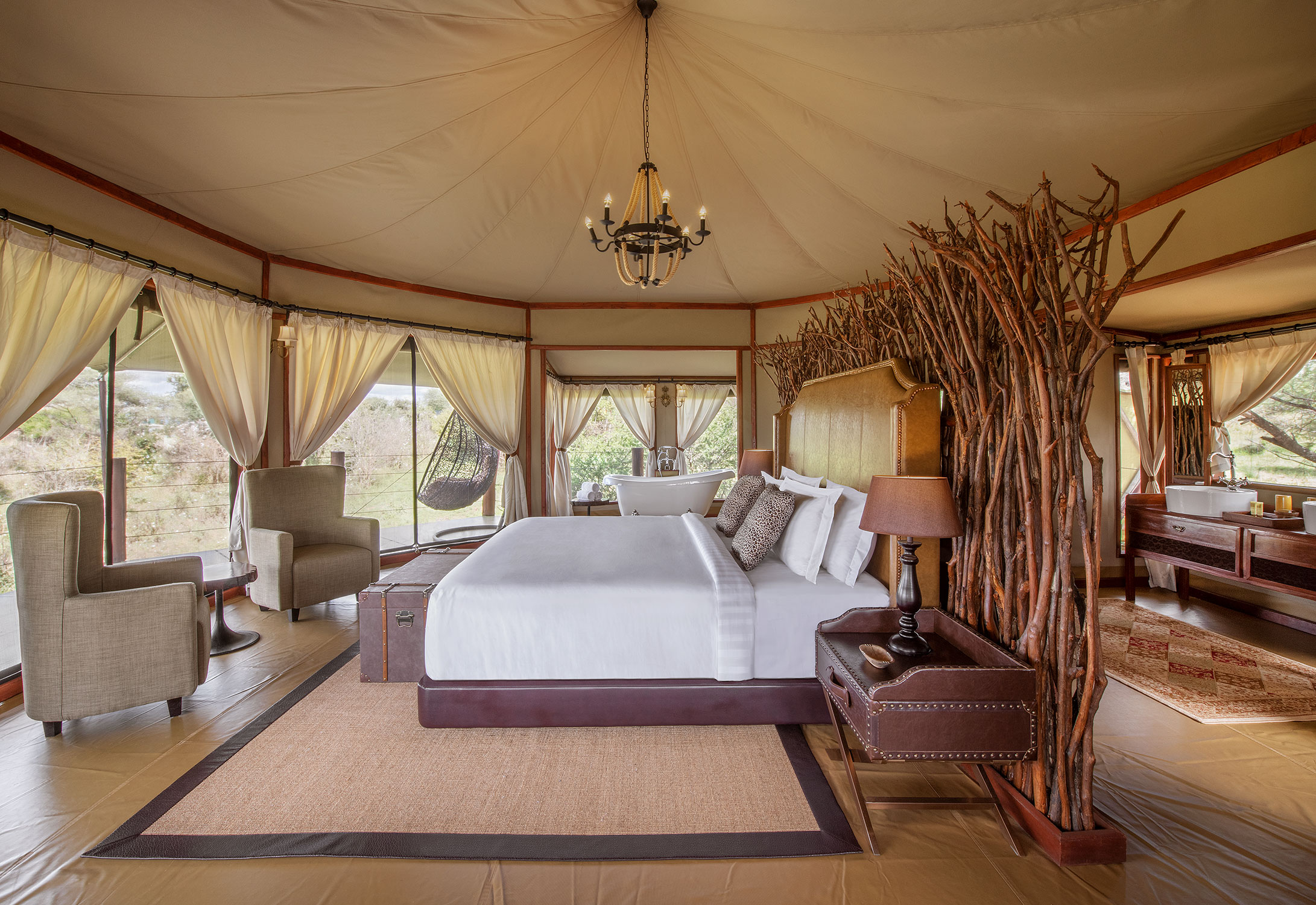 View from the lodge overlooking the Tarangire River or Silale Valley