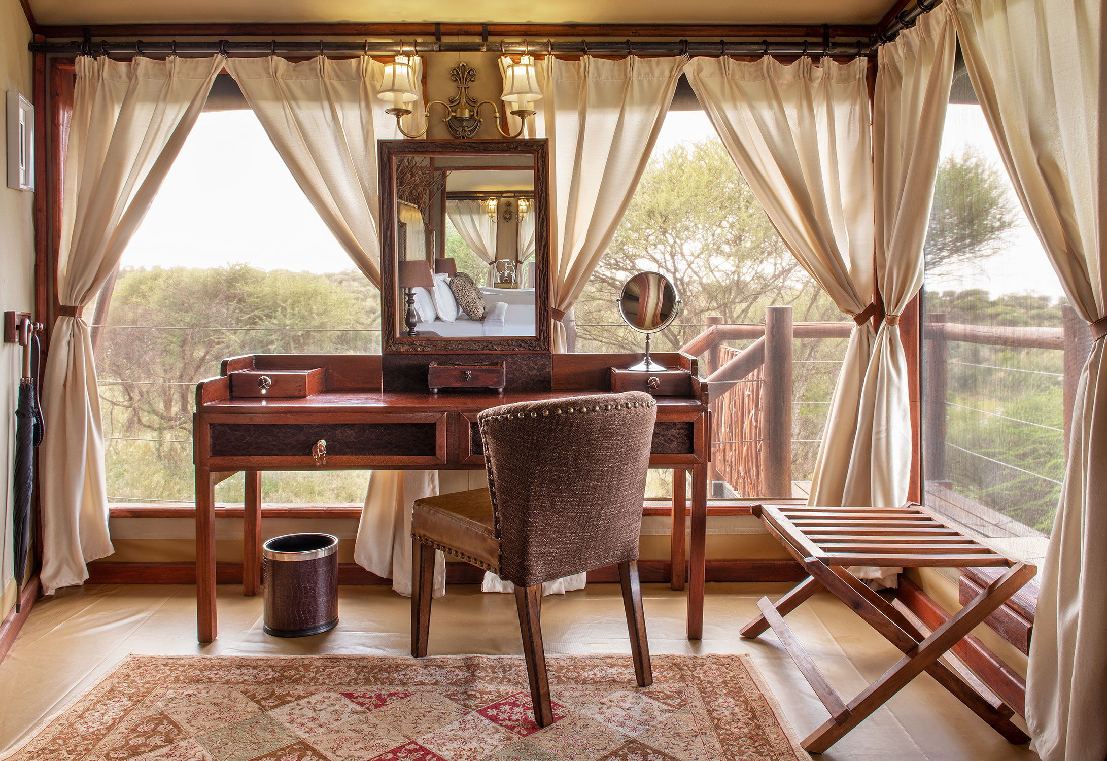 Interior of a luxurious treetop suite at Tarangire Kuro Treetops Lodge