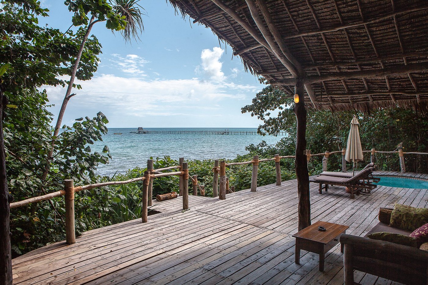Private beach dinner setup at Fundu Lagoon, Pemba