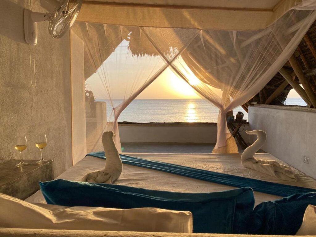 Infinity pool overlooking the Indian Ocean at Karamba Zanzibar, Kizimkazi