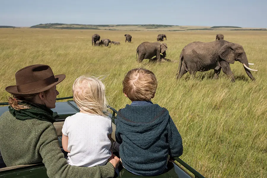 Family-friendly safari lodge with a pool in Tanzania, ideal for children.