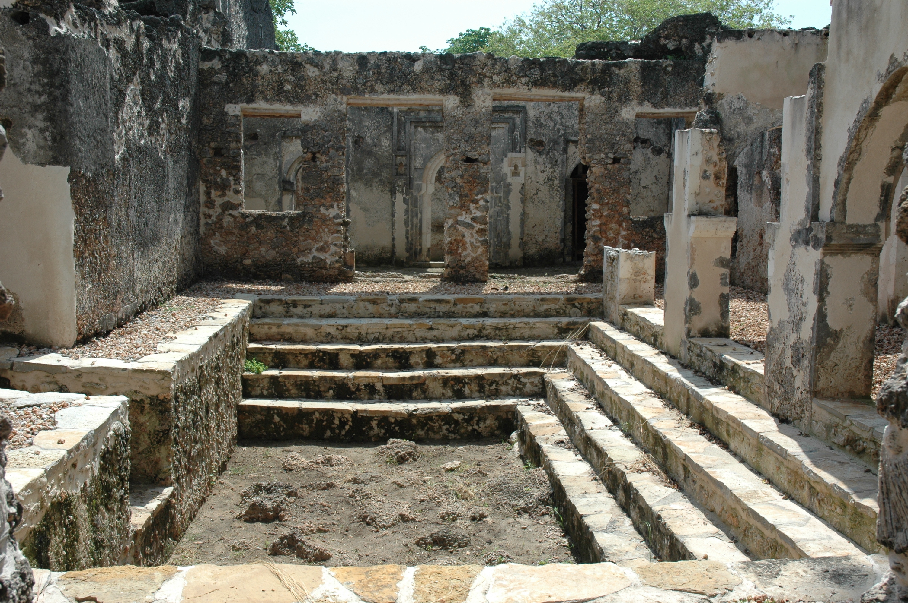 Detailed stonework and coral rag construction typical of the Songo Mnara ruins.