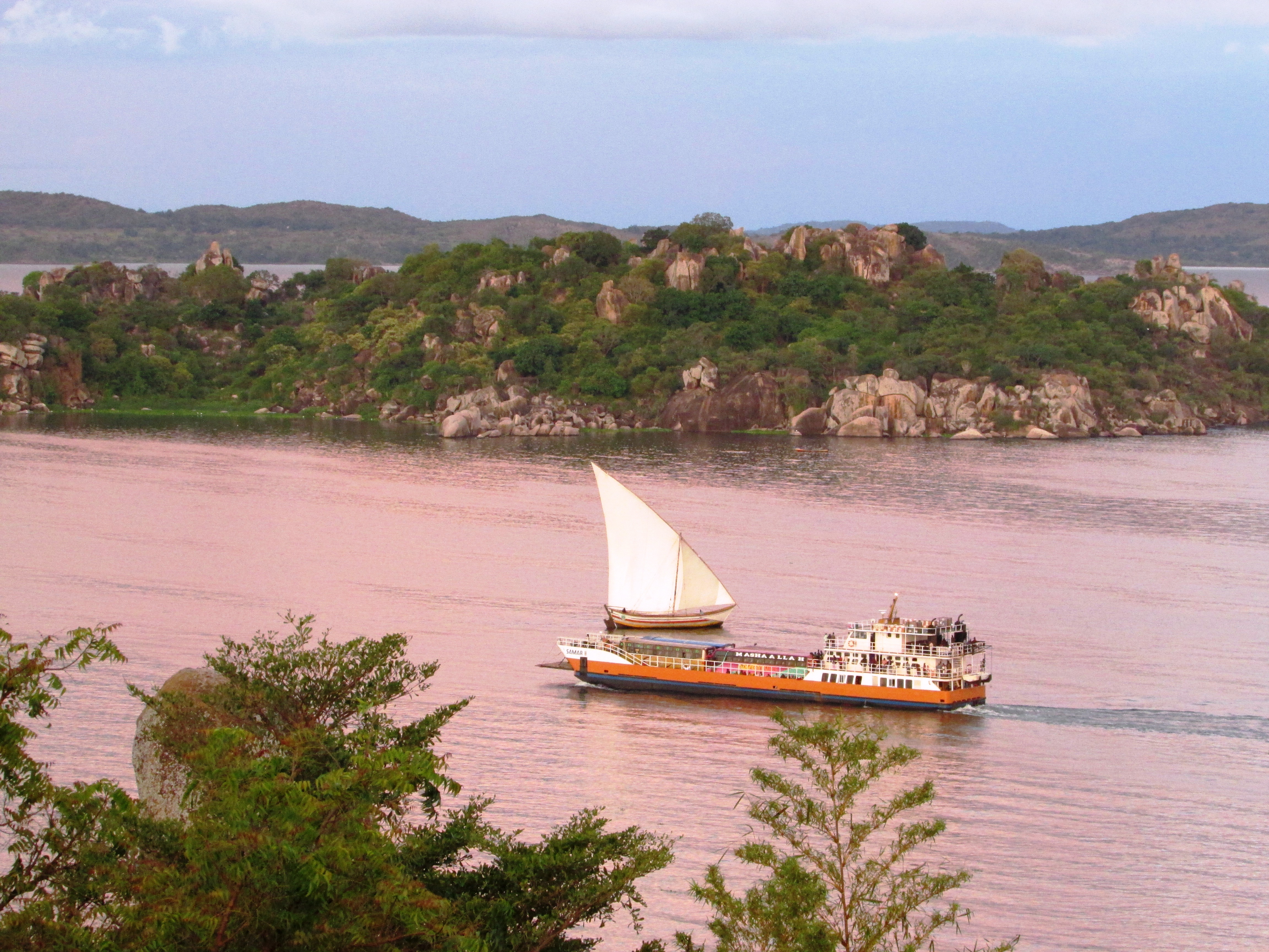 View of Saanane Island National Park from Lake Victoria, near Mwanza.
