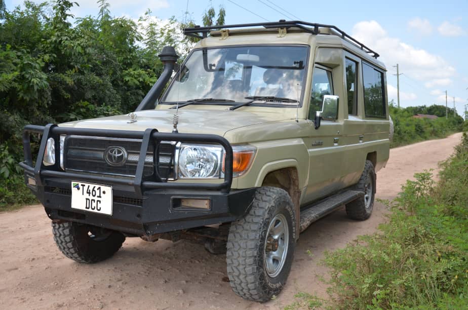 Safari vehicle with open roof in Tanzania